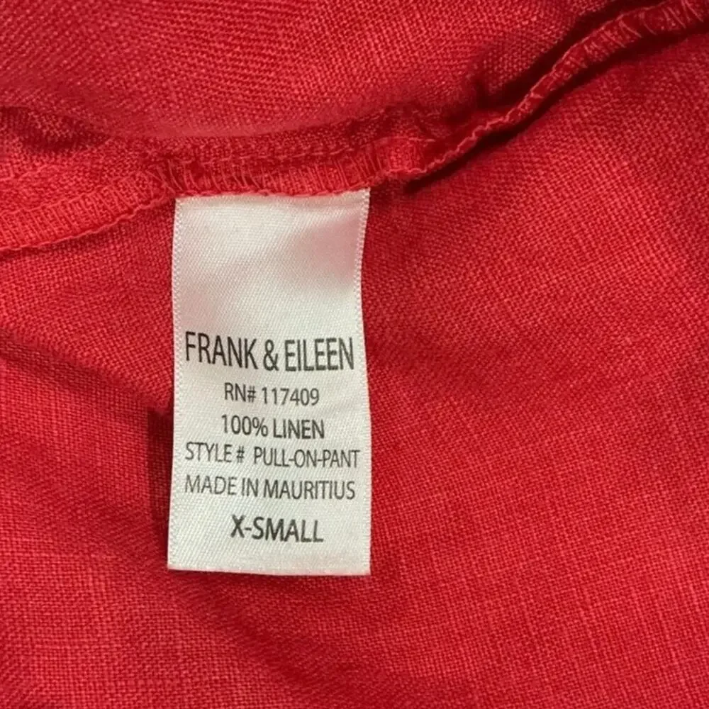 Frank & Eileen Tuscany Getaway Set Summer Red Linen Size XS NWT - Picture 10 of 11